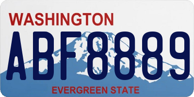 WA license plate ABF8889