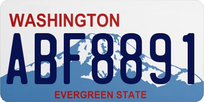 WA license plate ABF8891