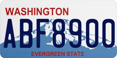 WA license plate ABF8900