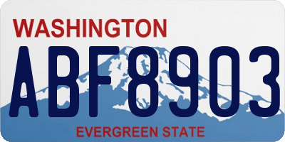 WA license plate ABF8903