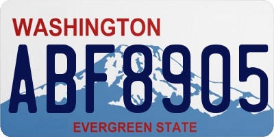 WA license plate ABF8905