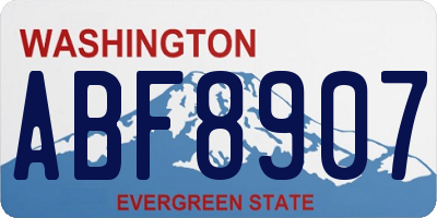 WA license plate ABF8907