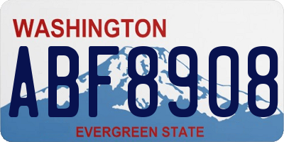WA license plate ABF8908