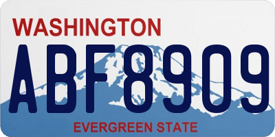 WA license plate ABF8909