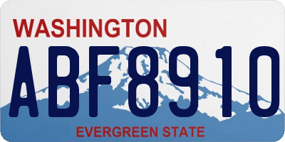 WA license plate ABF8910
