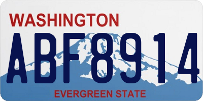 WA license plate ABF8914