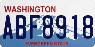 WA license plate ABF8918