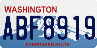 WA license plate ABF8919