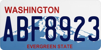 WA license plate ABF8923