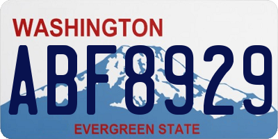 WA license plate ABF8929