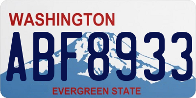 WA license plate ABF8933