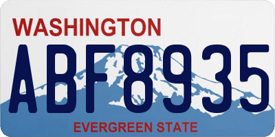 WA license plate ABF8935
