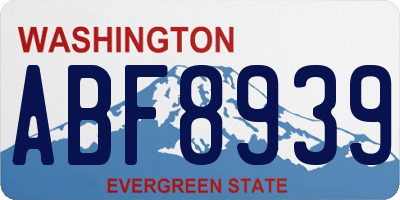 WA license plate ABF8939