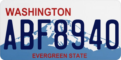 WA license plate ABF8940