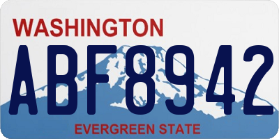 WA license plate ABF8942