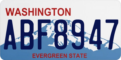 WA license plate ABF8947