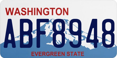 WA license plate ABF8948