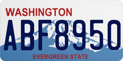 WA license plate ABF8950