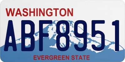 WA license plate ABF8951