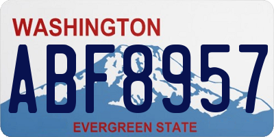 WA license plate ABF8957