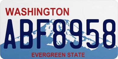WA license plate ABF8958