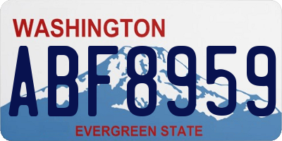 WA license plate ABF8959
