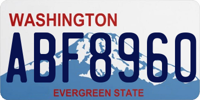 WA license plate ABF8960
