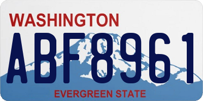 WA license plate ABF8961