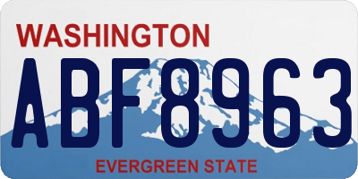 WA license plate ABF8963