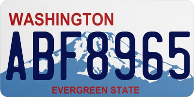 WA license plate ABF8965