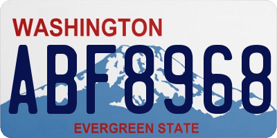WA license plate ABF8968