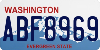 WA license plate ABF8969