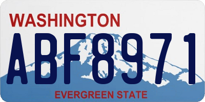 WA license plate ABF8971
