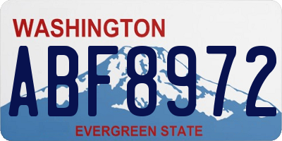 WA license plate ABF8972