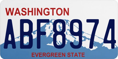 WA license plate ABF8974