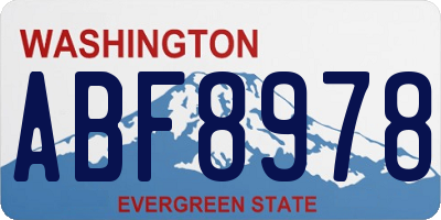 WA license plate ABF8978