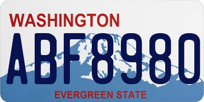 WA license plate ABF8980