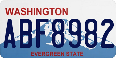 WA license plate ABF8982