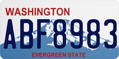 WA license plate ABF8983