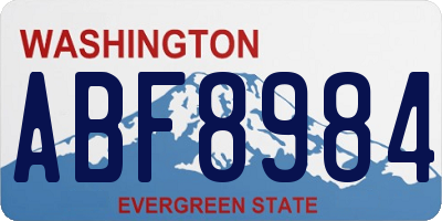 WA license plate ABF8984