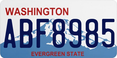WA license plate ABF8985