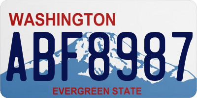 WA license plate ABF8987