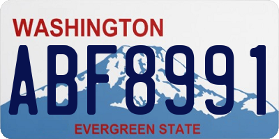 WA license plate ABF8991