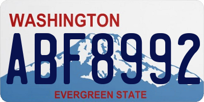 WA license plate ABF8992