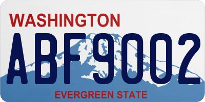 WA license plate ABF9002