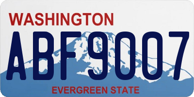 WA license plate ABF9007