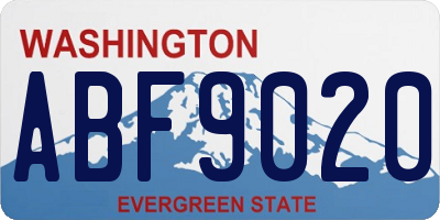 WA license plate ABF9020
