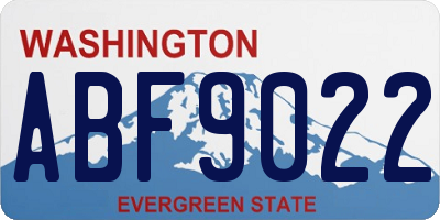WA license plate ABF9022
