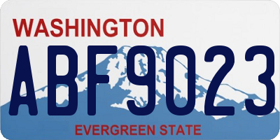 WA license plate ABF9023