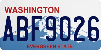 WA license plate ABF9026